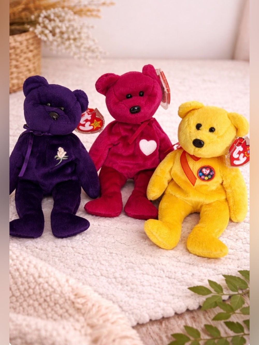 #205 Ty Beanie Babies 🧸 Bear Bundle Princess Valentina Tradee Lot of 3 Vintage